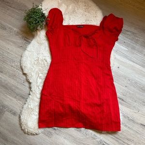 Red Puff Sleeve Shein Dress